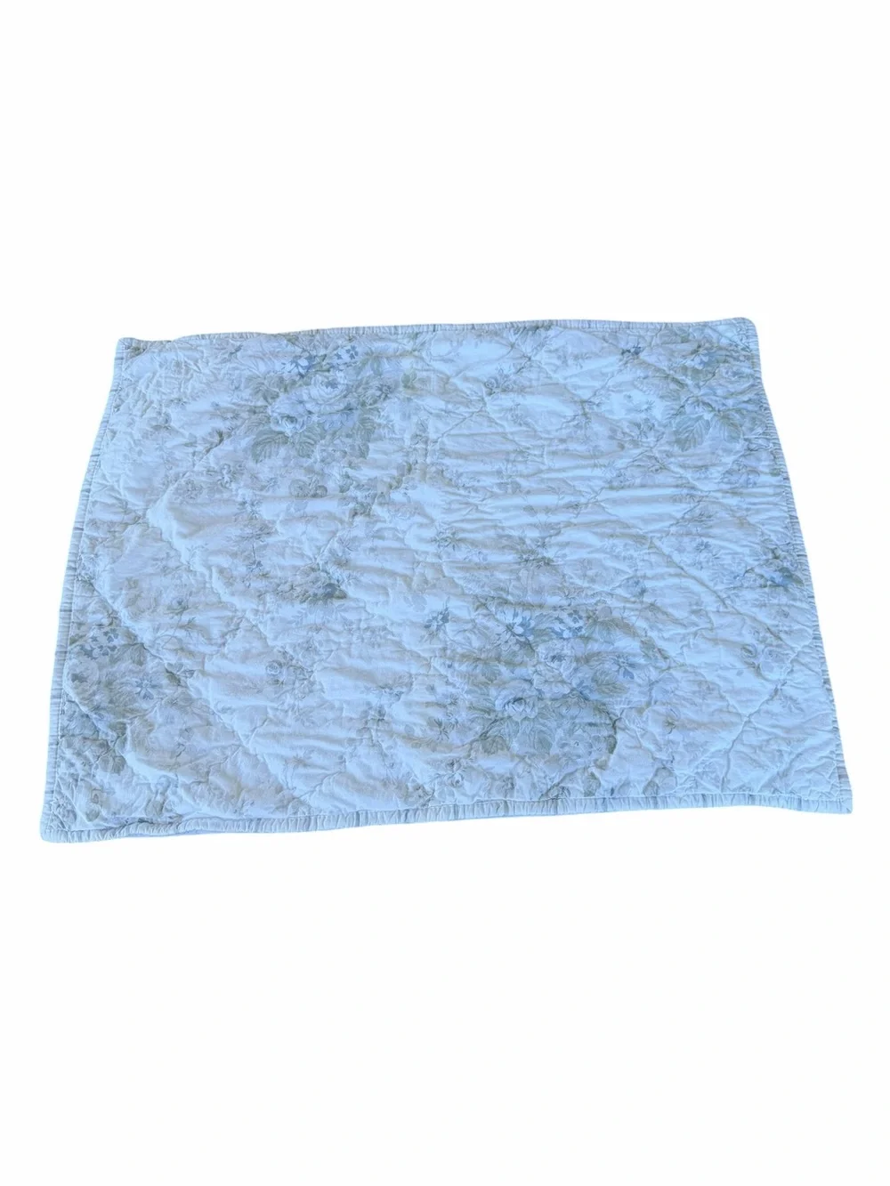Simply Shabby Chic British Rose 2-Piece King Quilt Set Reversible Blue Gray GUC